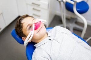 a child receiving nitrous oxide sedation